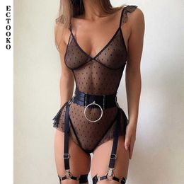 Sultry Leather Halter Bra Briefs Set Sexy Hollow Out Design Erotic Underwear Pole Dance and Lenceria Seductive Porno Costume S8O4