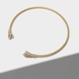 Necklaces Amorita boutique Cubic zirconia serpentine opening fashion animal neck hoop