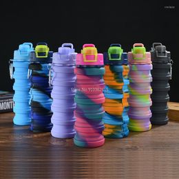 Water Bottles Creative Silicone Folding Cups Outdoor Sports Portable Kettle Cycling Large Capacity Gift