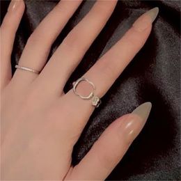 Rings Open Style Silver Rings Mens Designer Jewelry Double Letter G Key Ring Vintage Carving Patterns Side Women Love Couple Rings Band