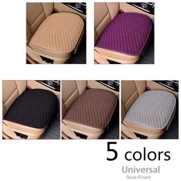 Cushions Flax Covers Front Rear Linen Fabric Cushion Breathable Protector Mat Pad Universal Size Car Seat Cover Automotive Goods AA230520