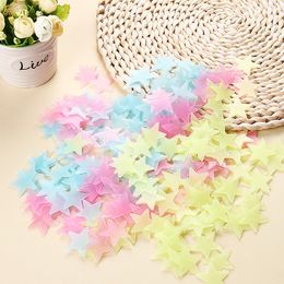 Wall Stickers 100Pcs Luminous Glow In The Dark Stars For Kids Baby Rooms Colourful Fluorescent Home Room Decor Decals 230520