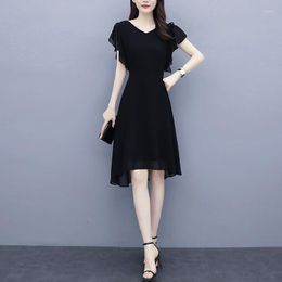 Casual Dresses Women Are The Korean Version Of Western-style Belly Covering And Thin Chiffon Dress Women's Temperament Celebrities