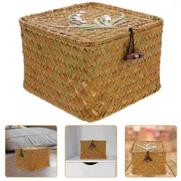 Dinnerware Sets Woven Basket With Lid Lidded Box Hand Storage Gift Sundries