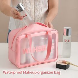 Cosmetic Bags Cases Waterproof Bag Portable Storage Large Capacity Pu Transparent Wash Travel 230520