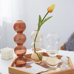 Vases Flower Vase For Table Decoration Living Room Decorative Decor Flowers Arrangement Floral Tabletop Glass