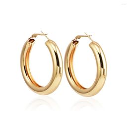 Hoop Earrings 2023 Fashion 50MM Big Large Circle Gold Silver Colour Hoops For Women Trendy Thick Tube Round Hiphop Pendientes