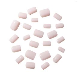 False Nails Pearl White Short Fake Full Cover Environment Friendly For Party Travel Hand Makeup