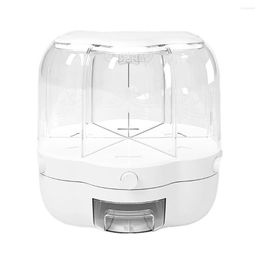 Storage Bottles 6-Grid Rotating Grain Rice Dispenser Cereal Moisture Proof Dry Food Container Round Shape Box 10kg Capacity