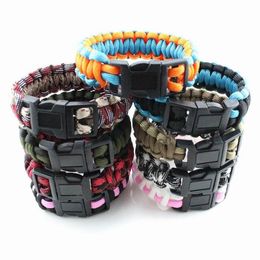 Bangle Camping Parachute Cord Emergency Paracord Bracelet Survival Jewellery For Men Free Shipping