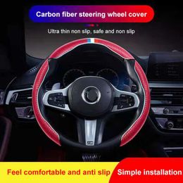 Steering Wheel Covers Universal Car Cover Ultra-thin Carbon Fibre Grain Protective Case