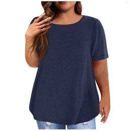 Women's T Shirts Summer Ladies T-Shirts Short Sleeve Tops Solid Color Shirt Tees Casual Loose Apparel For Women O-Neck Oversized Clothing