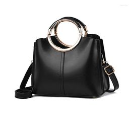 Evening Bags Trendy Ladies Shoulder Bag Solid Colour PU Leather Handbags And Purses Women Fashion Top-handle Female Crossbody Totes