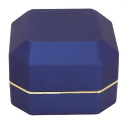 Jewellery Pouches Display Case Protective Ring Box Flocking Inner Multipurpose With Light For Proposal Wedding
