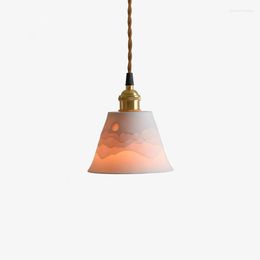 Pendant Lamps Nordic Creative Ceramic LED Japanese Bedroom Bedside Lamp Living Room Study Dining Small Chandeliers