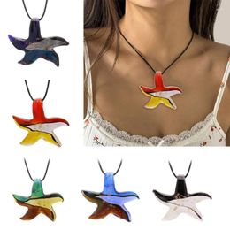 Pendant Necklaces 5Pcs Korean Style Rope Neck Chain Necklace For Women Charm Glass Starfish Collar Choker Fashion Party Jewellery Gift