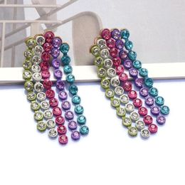 Dangle Earrings Boutique Multicoloured Rhinestone Tassel For Women Charm Sparkly Waterfall Earring Wedding Party Jewellery