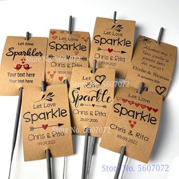 Other Event Party Supplies XX DIY 100PCS Personalised Tag Sparkler Glow Stick Tags Wedding Firework Tags Custom label Not included Sparkler 230522