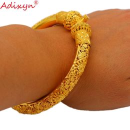 Bangle Adixyn Three Desigh Dubai Bangles For Women/Girls 24k Gold Color/Copper Bangles Bracelet Africa India Jewellery Can Open N12171