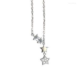 Pendant Necklaces Fashionable Women's S925 Silver Plated Shiny Stars Temperament Gift XL541