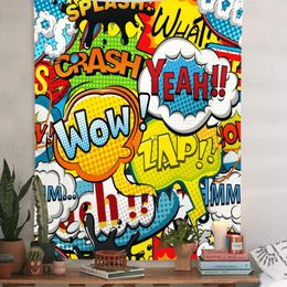 3D Graffiti Colorful Letter Tapestry Wall Hanging Fashion Psychedelic Fabric Background Covering Hippie Dorm Cover Beach Towel