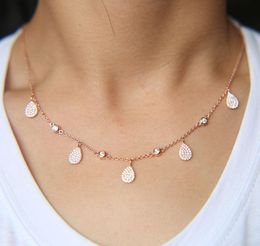 Necklaces 2022 New Fashion Women Girl Charm 925 Sterling Silver Jewelry Micro Pave Sparing Bling Tear Water Drop Cz Stone Choker Necklaces