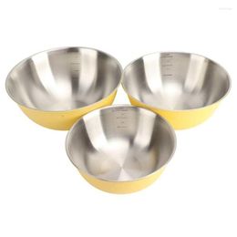 Plates 3Pcs Mixing Bowl 304 Stainless Steel Home Kitchen Salad Basin Baking Knead Dough Egg With Scale
