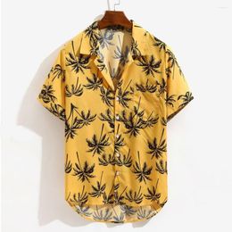 Men's T Shirts Mens Streetwear Beach Printed Hawaiian Loose Beachwear Short Sleeve Casual Buttons Shirt Blouse 2023