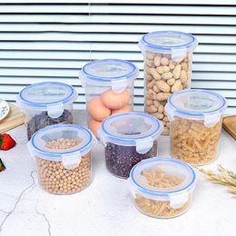 Storage Bottles Plastic 1 Set Wide Application Grain Jar Cereal Box With Lid Tank Good Sealing Household Supplies