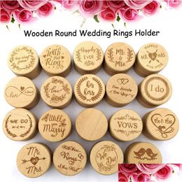 Other Festive Party Supplies Wooden Ring Box Rustic Will You Marry Me We Do Mr Mrs Storage Case Necklace Earrings Containe Dh12G