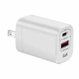 Gan Fast Charger Adapter Quick Charging Portable 33W Max PD 20W QC3.0 Technology Type C USB Dual Port for Apple iPhone Samsung Huawei Xiaomi Mobile Phone