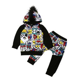 Clothing Sets Fashion Boys Born Baby Kids Boy Hip-Hop Long Sleeve Hooded Sweatshirts Pants Spring Autumn Clothes Outfits