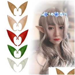 Party Masks Decoration Latex Poyshed False Ear Fairy Cosplay Masquerade kostymtillbehör Angel Een Elf Ears PO Props ADT Kids J0522