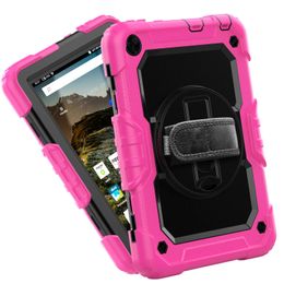 360 Rotation Hand Strap Case for Amazon Kindle Fire HD10 10.1inch HD 8 Plus 8inch Tablet Stand Cover