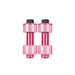 Water Bottles 2 Pcs Fitness Dumbbell A Pair Leakproof Portable Plastic Bottle Pull Up Weightlifting Sports Goods