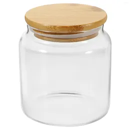 Storage Bottles Glass Jar Canisters Airtight Lids Containers Food Jars Bamboo Kitchen Large Grain Tank Tea