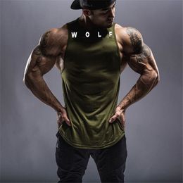 Men s Tank Tops European And American Fitness Sleeveless Running Sports GYM Stitching Waistcoat WOLF Vest in Summer 230522