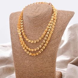 Necklaces 120CM Dubai Gold Colour wedding long Chains necklace For Women Indian necklace for women African wedding gift luxry accessories