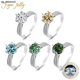 Band Rings JoyceJelly S925 Sterling Silver Ring with Real 052ct Moissanite Lab Diamond Fine Jewelry Wedding Engagement Rings for Women J230522