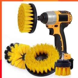 New Electric Drill Brush Car Cleaning Brush Plastic Round Cleaning Brushes For Auto Carpet Tire Wheel Rim 2/3.5/4/5'' Clean Brush