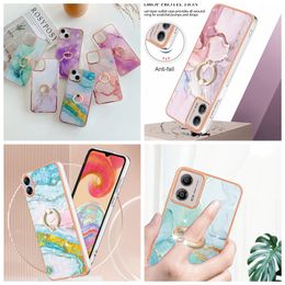 24designs Marble Soft IMD TPU Cases For Xiaomi 13 Lite 5G Redmi 10C 12C Moto E13 G53 One Plus 11 CE3 5G Nord N300 Flower 2.0mm Natural Granite Metal Finger Ring Holder Cover