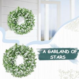 Decorative Flowers Green Home Plant Flower Wreath Office Garland Artificial Simulation Decor Winter Small