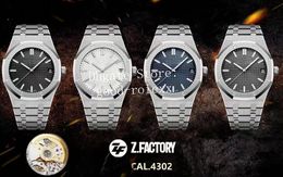 41mm Men's Watches Men Automatic Cal.4302 Movement Watch Dive Zf Stainless Steel Solid Band 24 Jewel Silver Grey Blue Black Auto Date Zff 28800 vph Hz Wristwatches