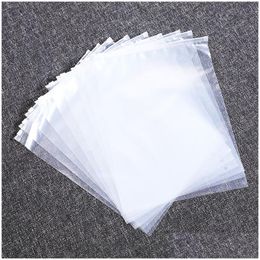 Packing Bags 50Pcs/Lot Clear Zipper Packaging Clothing Resealable Poly Plastic Apparel Merchandise Zip For Ship Clothes Shirt Jeans Dhubs