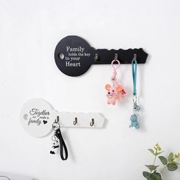 Hooks & Rails Keys Shape Hook Storage Rack Hanger Decor Room Hanging Gifts Home Entrance Door Retro Wood Key Holder Wall Organiser