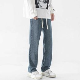 Men's Jeans Basic solid color jeans men's street trend American niche all simple straight pants P230522