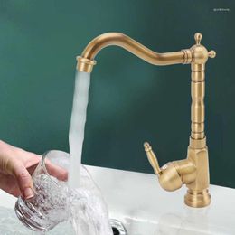 Bathroom Sink Faucets Basin Faucet Retro Brass Antique Bronze Single Handle Kitchen Deck Mounted &Cold Water Mix Tap