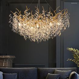 Chandeliers French Luxurious Crystal Chandelier Duplex Decorative Branches Living Room Lighting Circular Island Lights