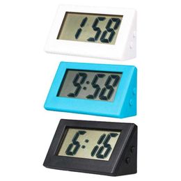 Desk Table Clocks 1pc Small Digital Clock No Tick Electric Alarm Desk Clock Mini Car Clock Auto Truck Dashboard Time Convenient For Office Table AA230522