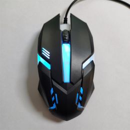Colorful Optical Wired Mouse Light And Smooth Luminous Mouse Cable Link Anti Rolling Disorder Office Computer Mouse